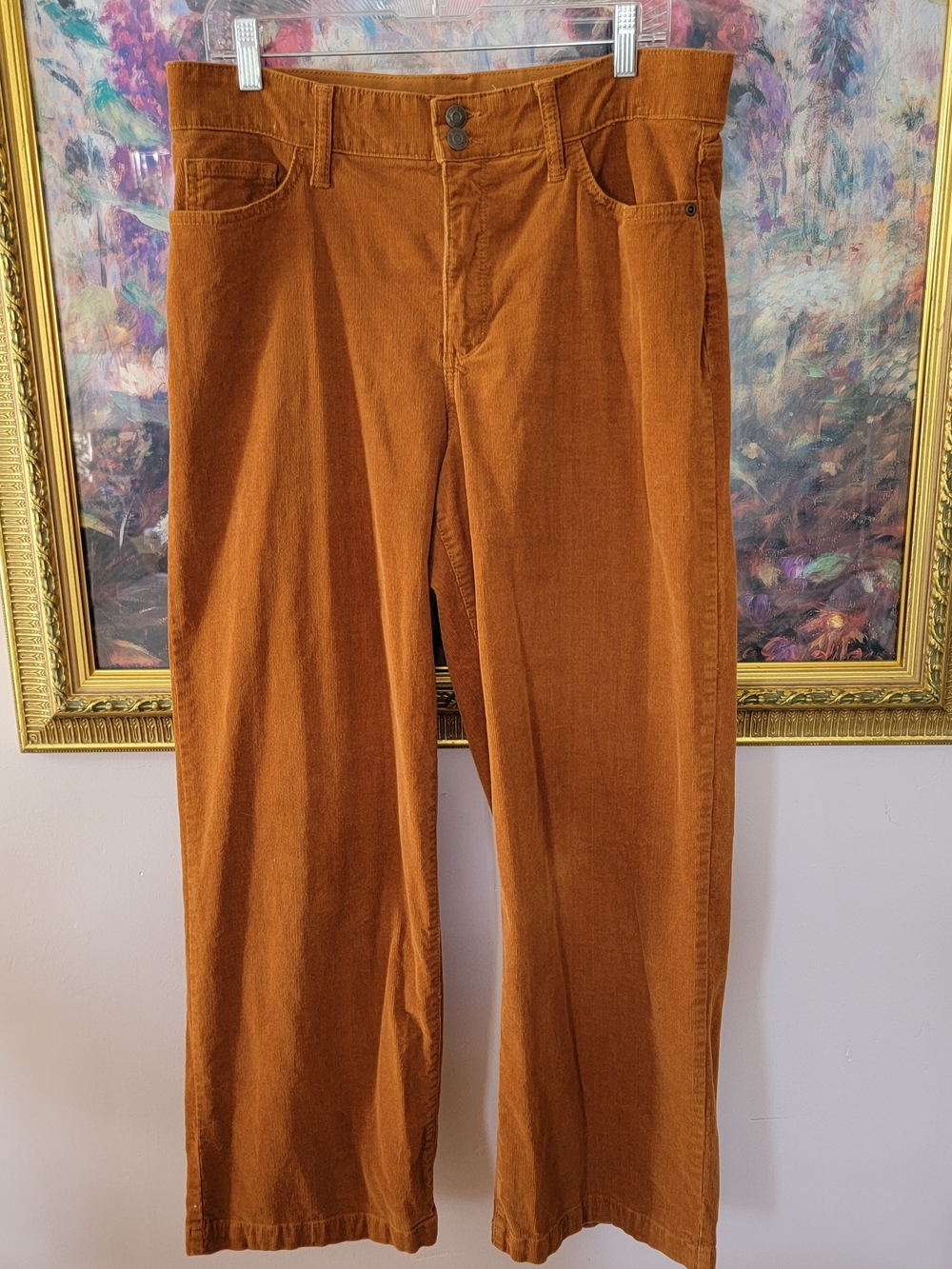 St. John's Bay Wide-Leg Corduroy Pants in Rust Orange